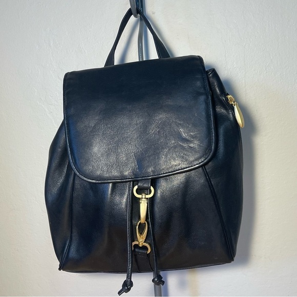 Saks Fifth Avenue Genuine Black Leather Backpac main image 4